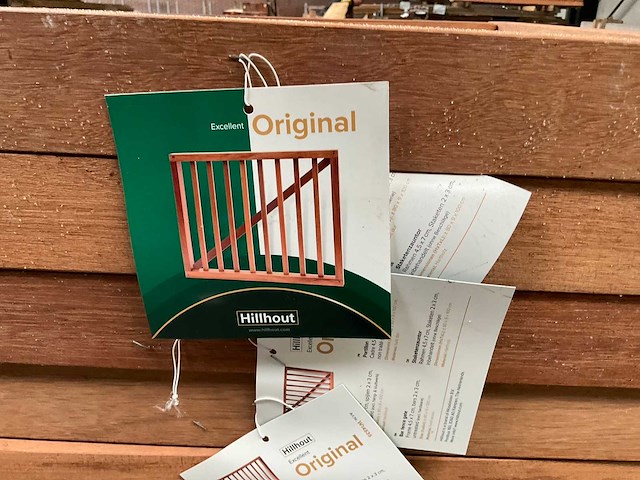 Hardhouten spijlenhek/-poort geschaafd onbehandeld 100x80 cm (2x) - afbeelding 2 van  6