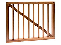 Hardhouten spijlenhek/-poort geschaafd onbehandeld 100x80 cm (2x) - afbeelding 1 van  6