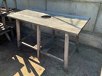 Hardhouten terras bartafel met boomgat (2x) - afbeelding 2 van  7