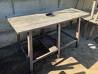 Hardhouten terras bartafel met boomgat (2x) - afbeelding 5 van  7