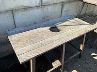 Hardhouten terras bartafel met boomgat (2x) - afbeelding 7 van  7