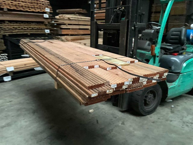 Hardhouten tuinplank - 250-300x14,5x2,5 (25x) - afbeelding 1 van  8