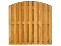 Hardhouten tuinscherm met toog 17-planks - 180x180x3,9 cm (2x)