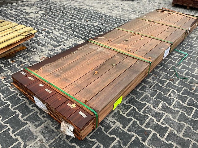 Hardhouten vlonderplank 1.6x14.5x396cm (56x) - afbeelding 2 van  5