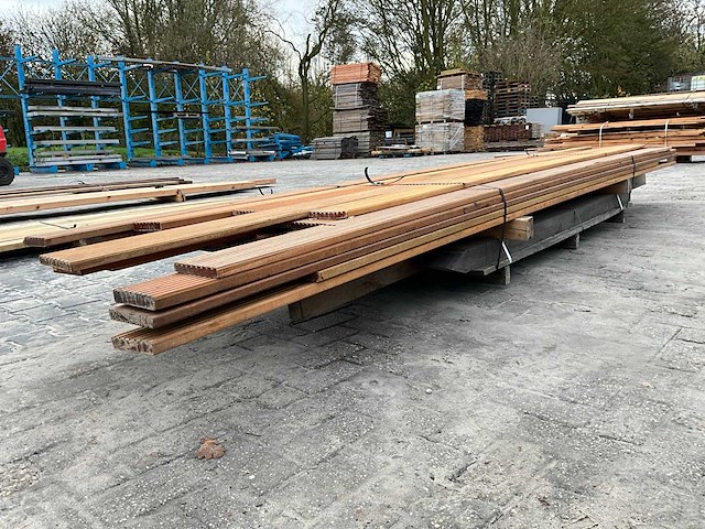 Hardhouten vlonderplank 1.8x14 cm (32x) - afbeelding 4 van  5