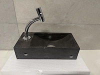 Hardstenen fontein 36x18x9 cm + kraan wb, antraciet - afbeelding 4 van  4