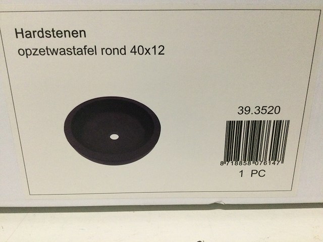 Hardstenen opzetwastafel rond 40x12 cm wb, 39.3520, grijs tinten - afbeelding 2 van  2