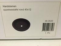 Hardstenen opzetwastafel rond 40x12 cm wb, 39.3520, grijs tinten - afbeelding 2 van  2