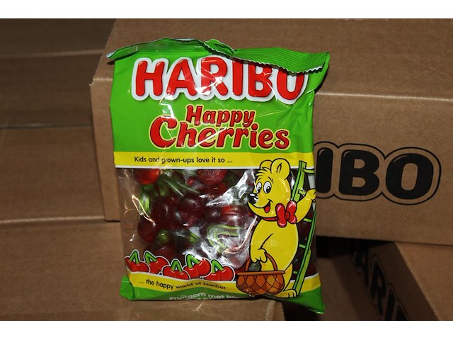 Haribo happy cherry's op pallet. 62 dozen met 10 zakjes. tht 12-24. - afbeelding 2 van  2