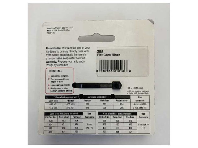Harken 295 cam cleat standaard vlakke riser - afbeelding 3 van  3