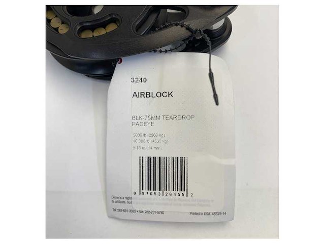 Harken 3240 black magic high load aluminium 75 mm pad-eye rigging block - afbeelding 6 van  7
