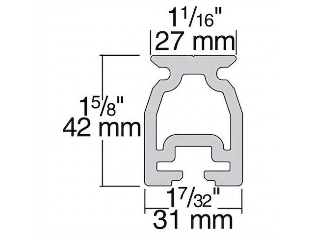 Harken trk-27mm high beam curved track black 2.0m - hc11714 - afbeelding 3 van  3