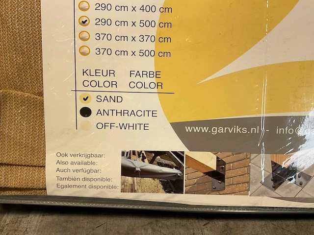 Harmonicadoek hdpe zandkleur 290x500 cm - afbeelding 3 van  5