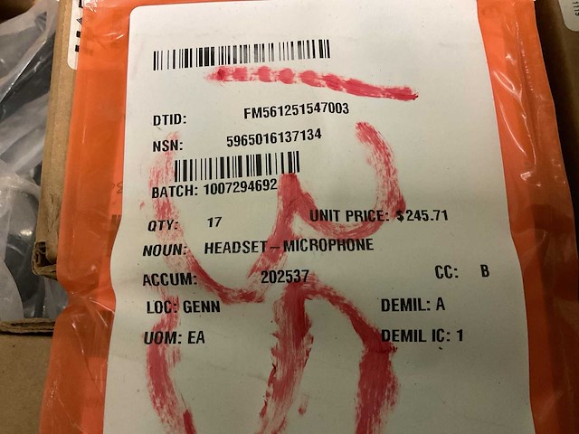 Harris rf-5961-hs006 headset microphone (17x) - afbeelding 5 van  5