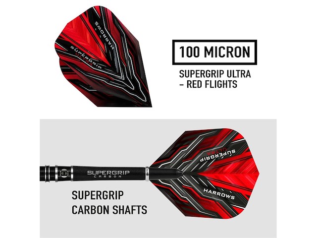 Harrows supergrip ultra 90% wolfraam stalen tip dartset - afbeelding 4 van  4