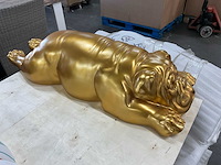 Harsbeeld va een liggende engelse buldog 90cm - afbeelding 2 van  3