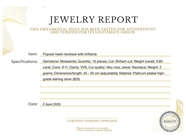 Hart ketting briljanten - afbeelding 3 van  7