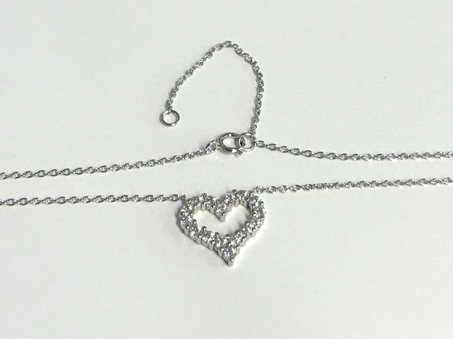 Hart ketting briljanten - afbeelding 6 van  7
