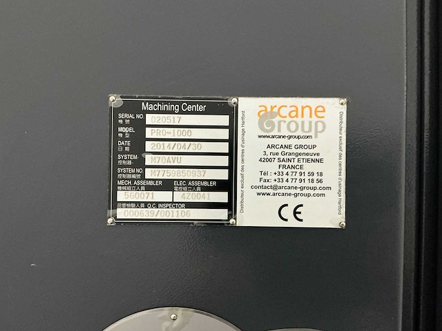 Hartford - 2014 - pro-1000 - verticale machinecentra - afbeelding 3 van  17
