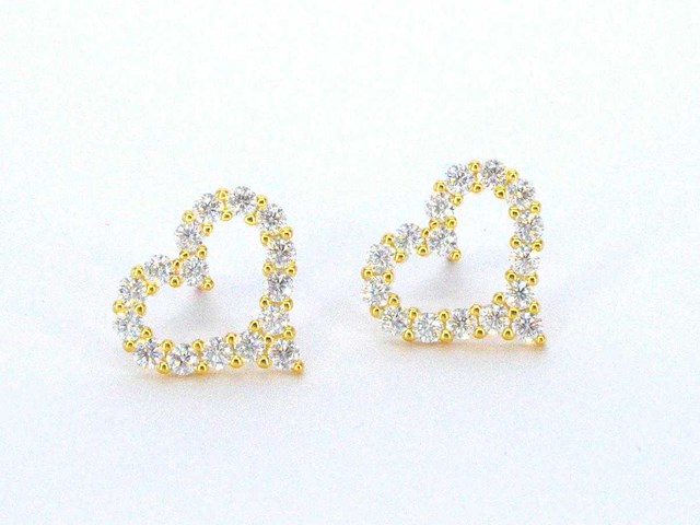 Hartvorm oorbellen briljanten hoge kwaliteit - afbeelding 4 van  7