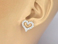 Hartvorm oorbellen van hoge kwaliteit met briljanten - afbeelding 2 van  8