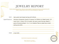 Hartvorm oorbellen van hoge kwaliteit met briljanten - afbeelding 3 van  8