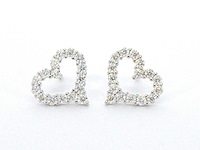 Hartvorm oorbellen van hoge kwaliteit met briljanten - afbeelding 4 van  8