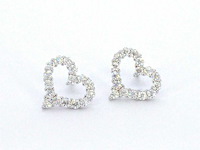 Hartvorm oorbellen van hoge kwaliteit met briljanten - afbeelding 5 van  8