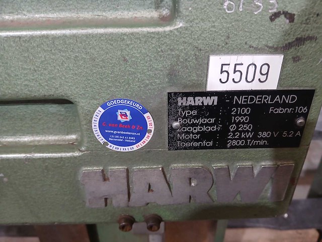 Harwi - 210 - verticale platenzaag - afbeelding 5 van  6