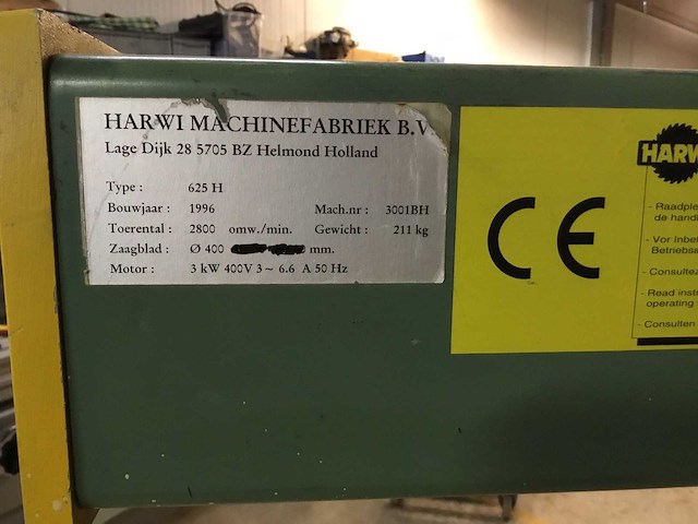 Harwi 625h radiaalafkortzaagmachine - afbeelding 5 van  6