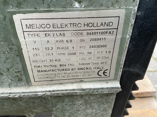 Hatz/meijco 6kva dieselaggregaat - afbeelding 2 van  10