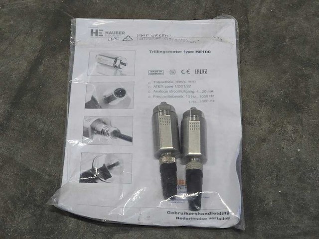 Hauber electronic - he 100 - trillingsmeter (2x) - afbeelding 1 van  3