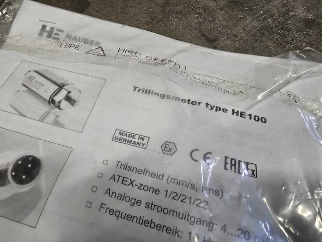 Hauber electronic - he 100 - trillingsmeter (2x) - afbeelding 3 van  3