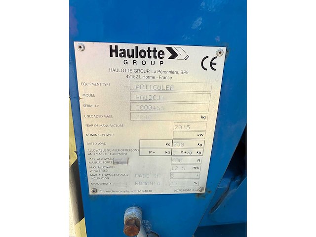 Haulotte - 2015 - ha12cj+ - knikarm hoogwerker - afbeelding 21 van  28