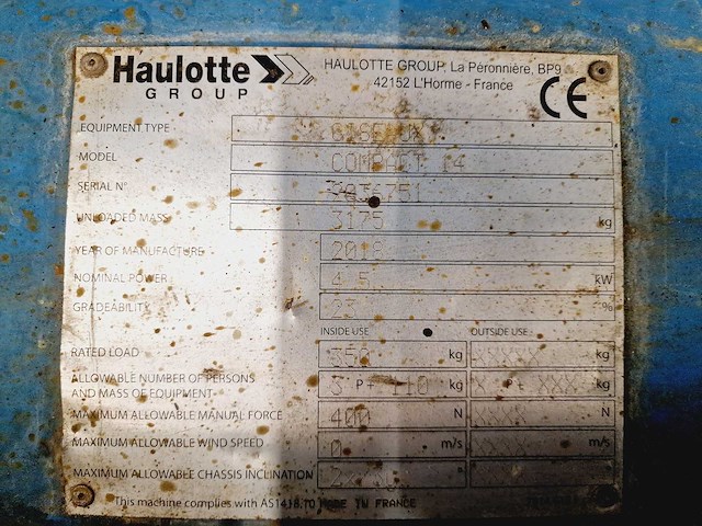 Haulotte - compact 14 - hoogwerker werkhoogte 14m - afbeelding 15 van  23