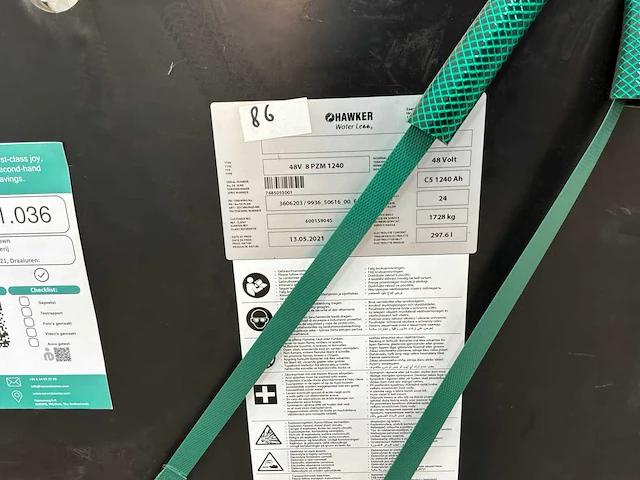 Hawker - 48v 8pzm 1240 - - accu - afbeelding 3 van  3