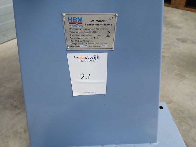 Hbm - 2020 - 75x2000 - bandschuurmachine - afbeelding 5 van  5
