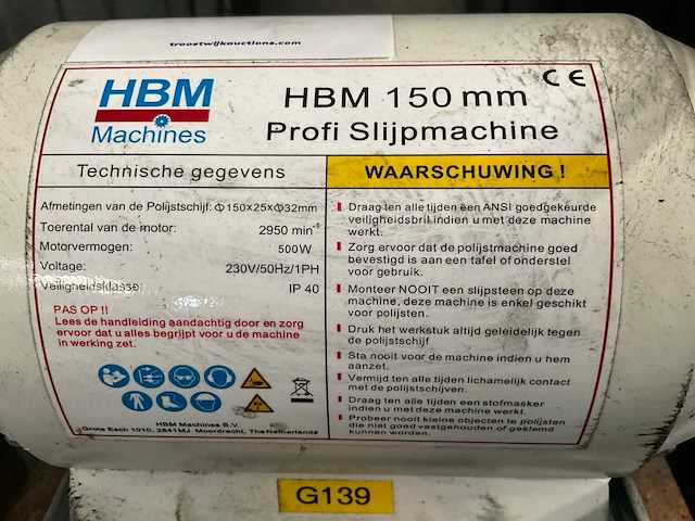 Hbm 150 dubbelsteens slijpmachine - afbeelding 6 van  6