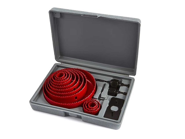 Hbm 16-delige gatzagenset – 19-127mm diameter, geschikt voor hout, gips en pleisterwerk - afbeelding 1 van  1