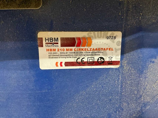 Hbm 210mm cirkelzaagtafel - afbeelding 4 van  4