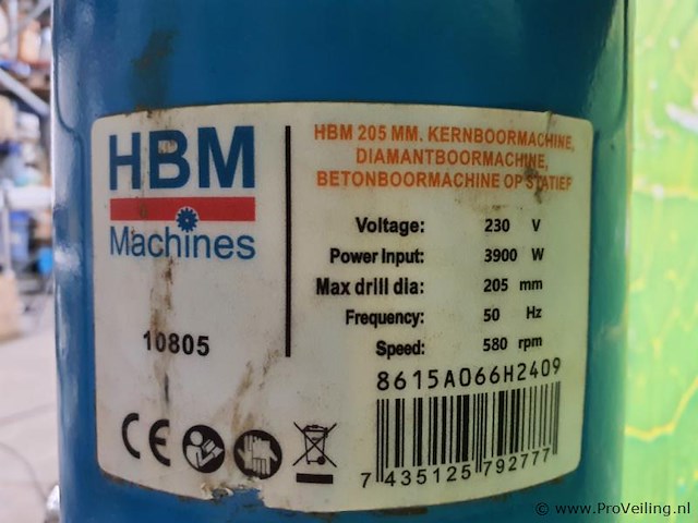 Hbm kernboormachine op statief 205 mm 10805 - afbeelding 2 van  4
