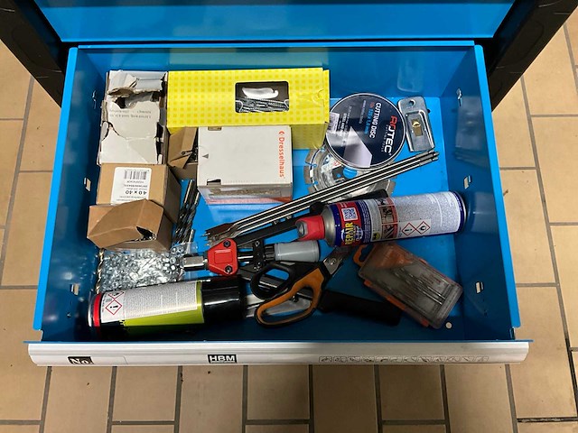 Hbm machines gereedschapswagen met inhoud - afbeelding 9 van  9
