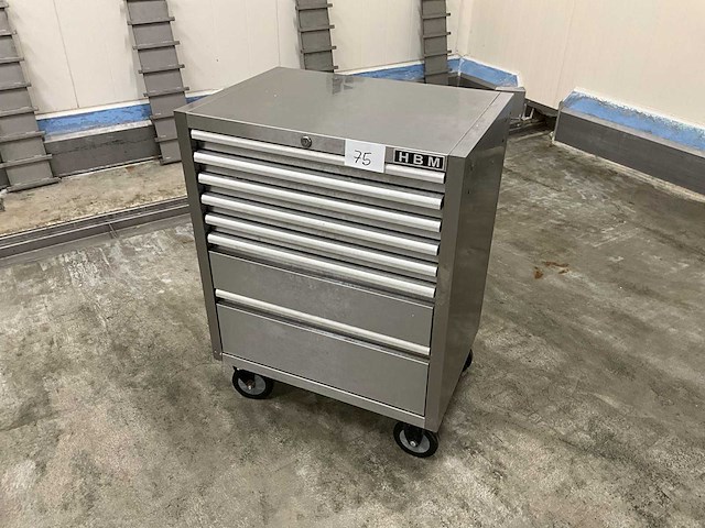 Hbm roestvrijstalen werkkar - afbeelding 1 van  4