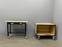 Hbm werktafel (2x) 122x51x98 cm en 105x71x86 cm - afbeelding 2 van  4