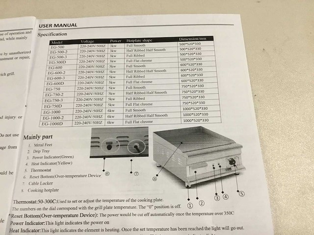 Hcb eg-750-2 sku:1733 grill- en bakplaat - afbeelding 8 van  9