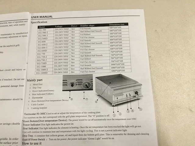 Hcb eg-750-2 sku:1733 grill- en bakplaat - afbeelding 8 van  9