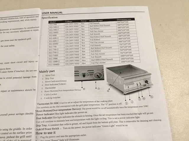 Hcb eg-750-2 sku:1733 grill- en bakplaat - afbeelding 8 van  9