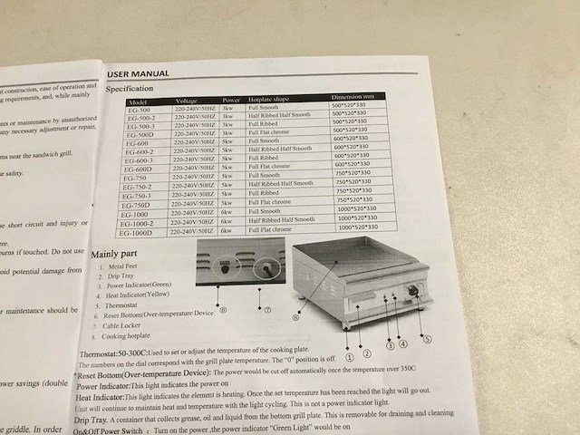 Hcb eg-750-2 sku:1733 grill- en bakplaat - afbeelding 8 van  9