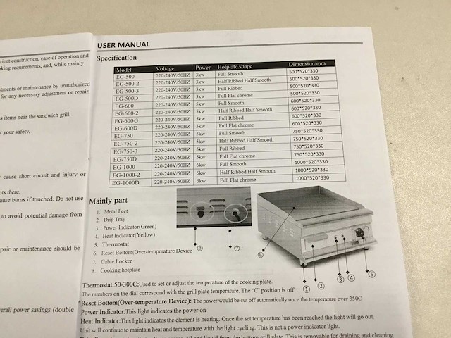 Hcb eg-750-2 sku:1733 grill- en bakplaat - afbeelding 8 van  9