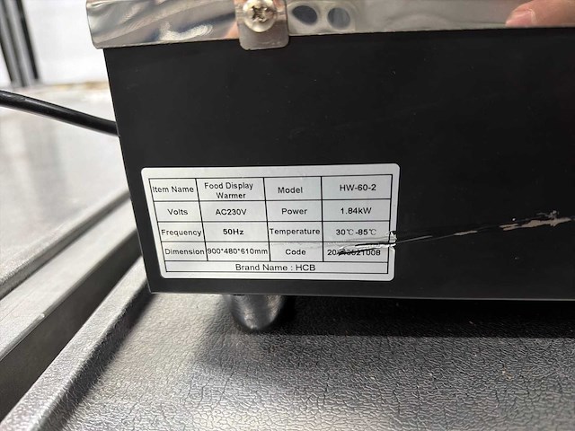 Hcb hw-60-2 warmhoudvitrine - afbeelding 3 van  4